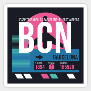 Barcelona (BCN) Airport Code Baggage Tag Magnet